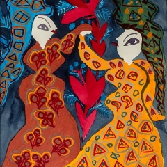 BAYA-1947-Deux-femmes-1947.-Gouache-sur-papier-63-x-47-cm