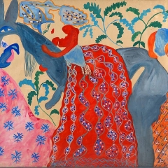 BAYA-1950-Lâne-bleu-circa-1950.-Gouache-sur-papier-100-x-150-cm